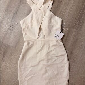 NWT REVOLVE by the way. White Cross-Back Dress